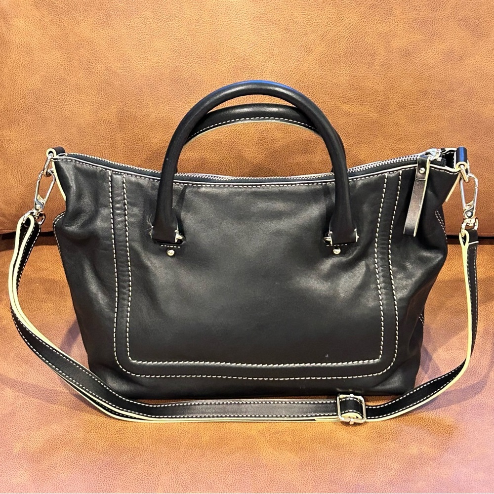 KATE SPADE NY Mott Street Riley Satchel Leather Storybook Lining Crossbody 15x9 - Picture 3 of 16